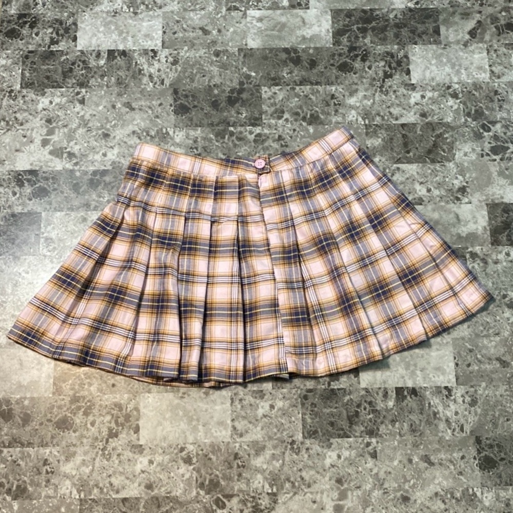 Forever 21 Plaid Pleated Mini Skirt - Size Large